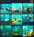 Sleeping furry in the city of Atlantis